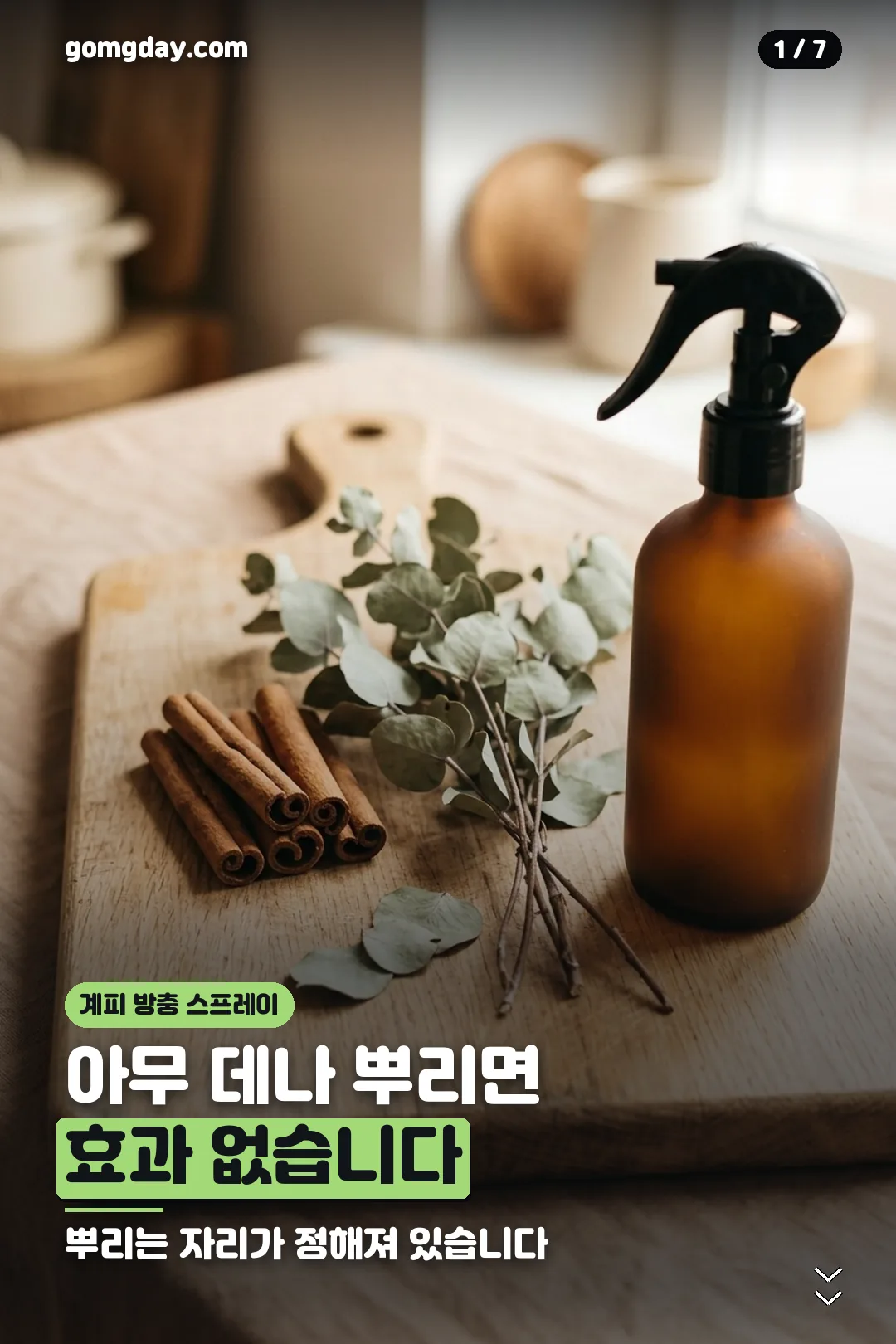 계피 방충 스프레이 안내 카드 1