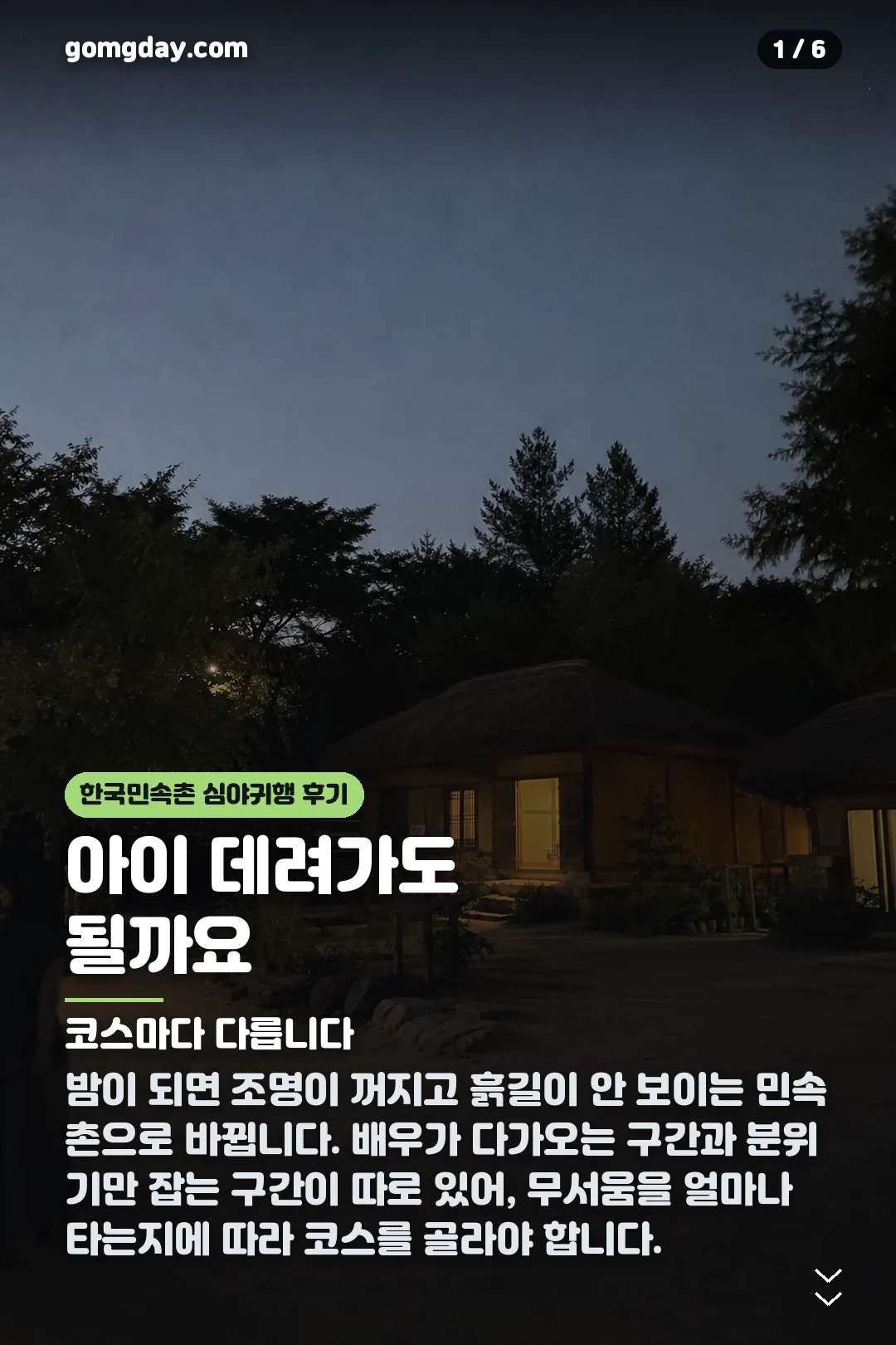 한국민속촌 심야귀행 후기 카드뉴스 1