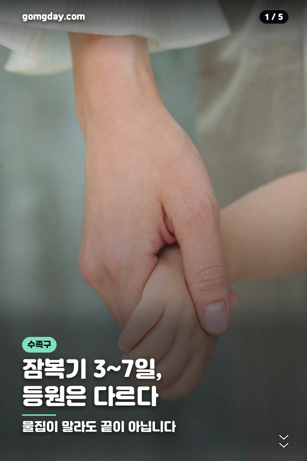 수족구 잠복기와 등원 기준 카드 1