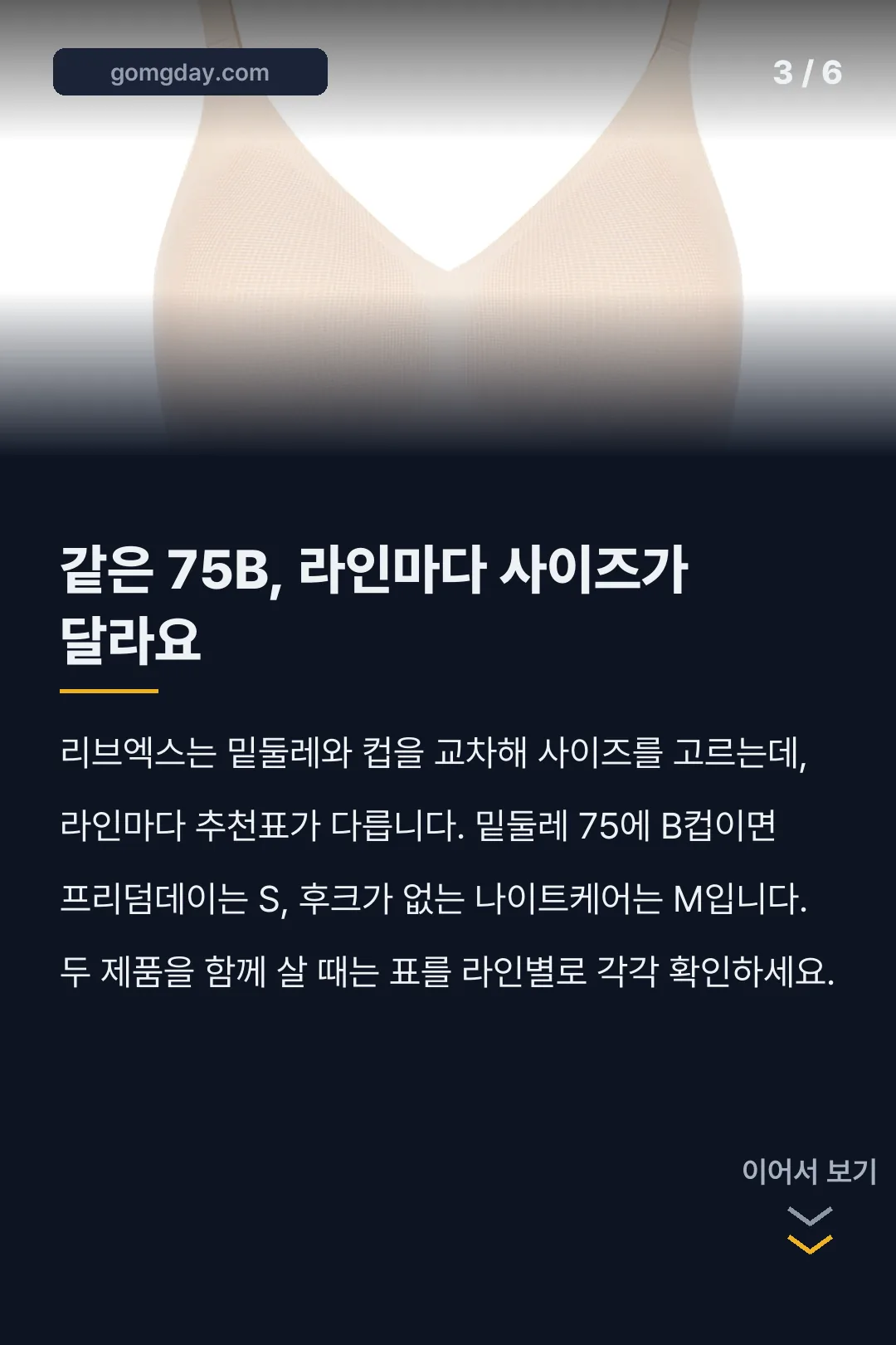 리브엑스 프리덤데이 나이트케어 사이즈 비교 카드뉴스 3