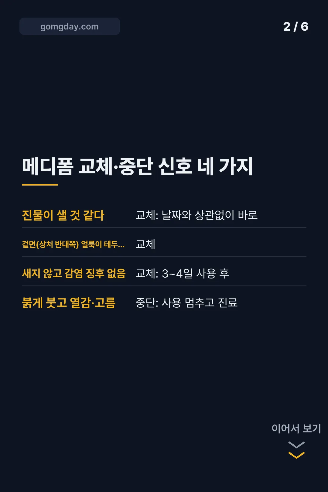 메디폼 교체시기 카드뉴스 2